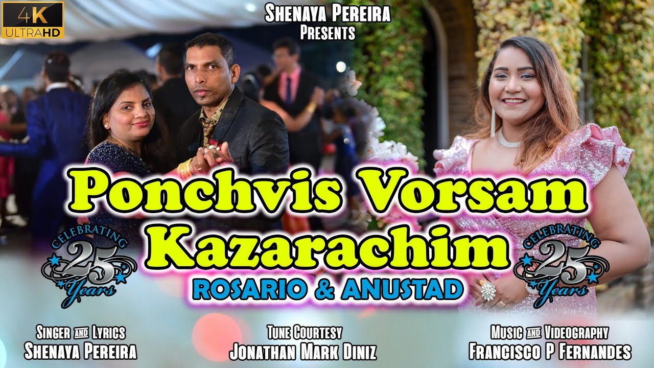 NEW KONKANI SONG 2024 | PONCHVIS VORSAM KAZARACHIM ROSARIO & ANUSTAD | TOAST SONG BY SHENAYA PEREIRA