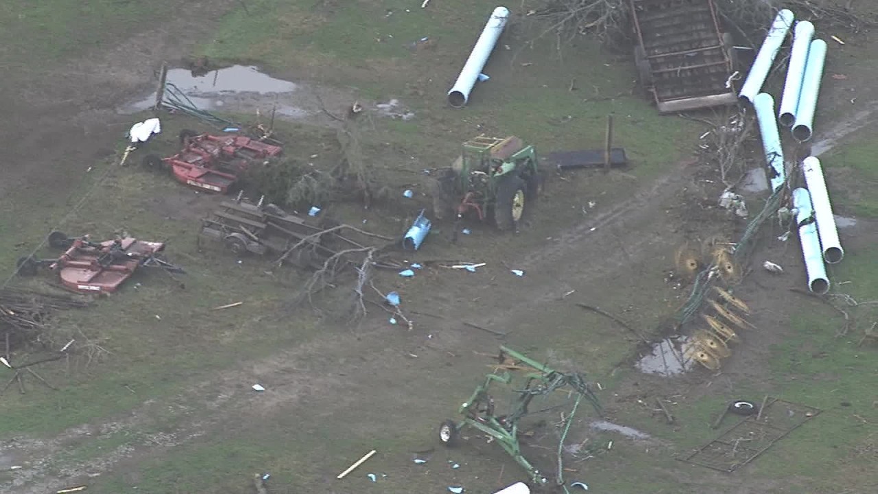 Osage SkyNews 6 flies over storm damage