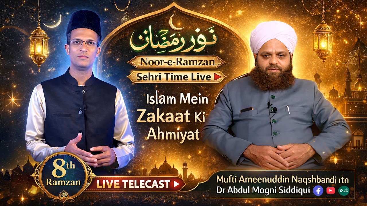 Sehri Time Live | 8th Ramzan 2026 | Islam Mein Zakaat Ki Ahmiyat - Mufti Ameenuddin Naqshbandi