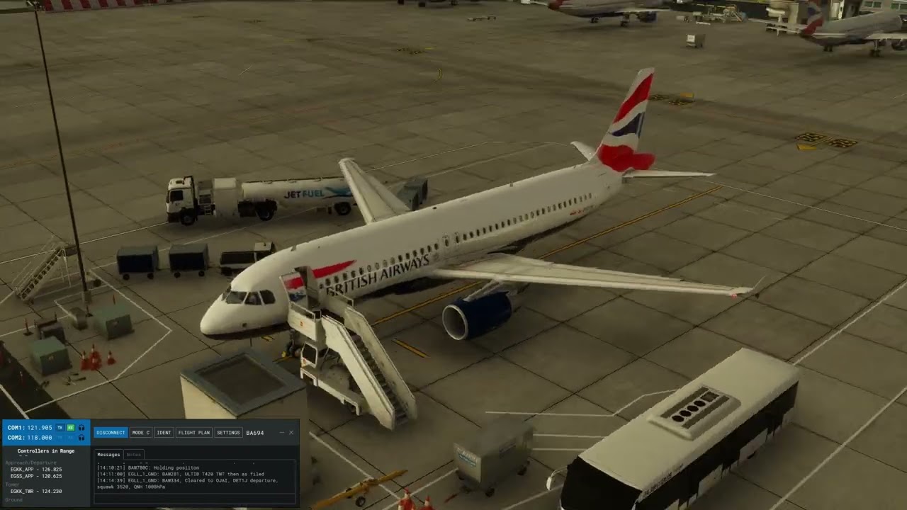 X Plane 12 EGLL-LOWW (FF A320)