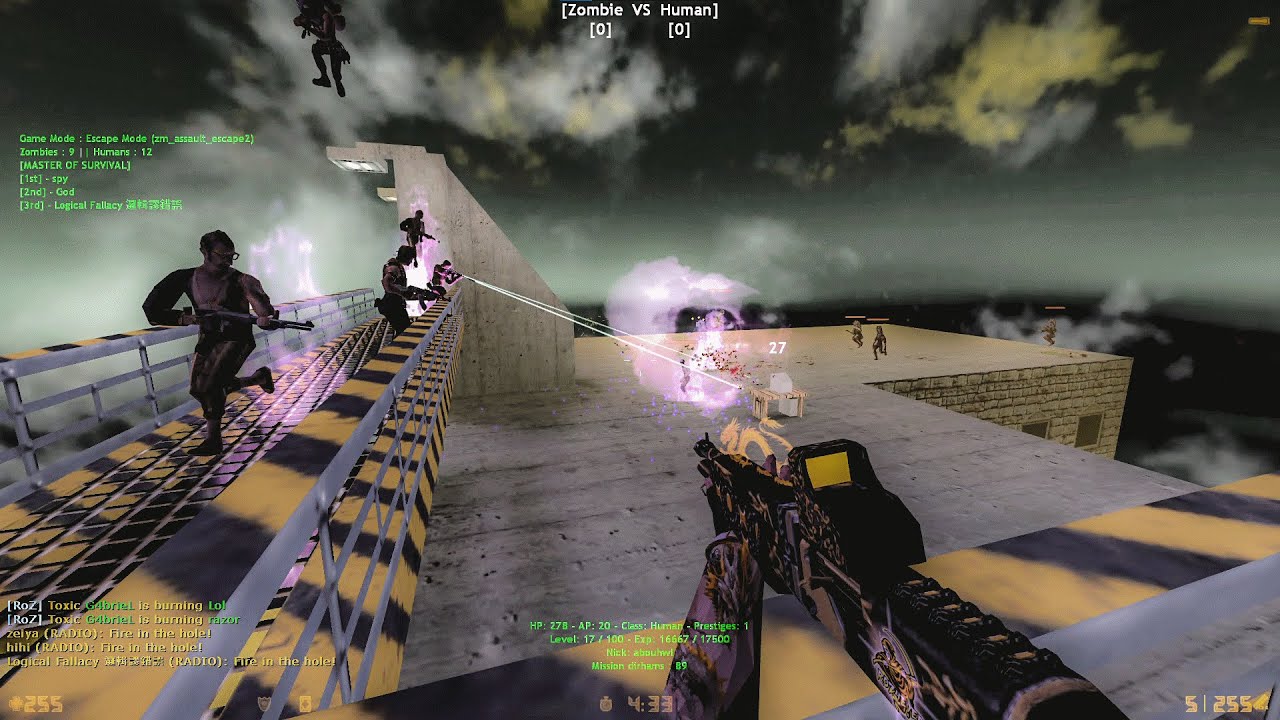 Counter-Strike : • Im Back • On Roz4ever | Maps: zm_assault_escape2 | Zombie escape