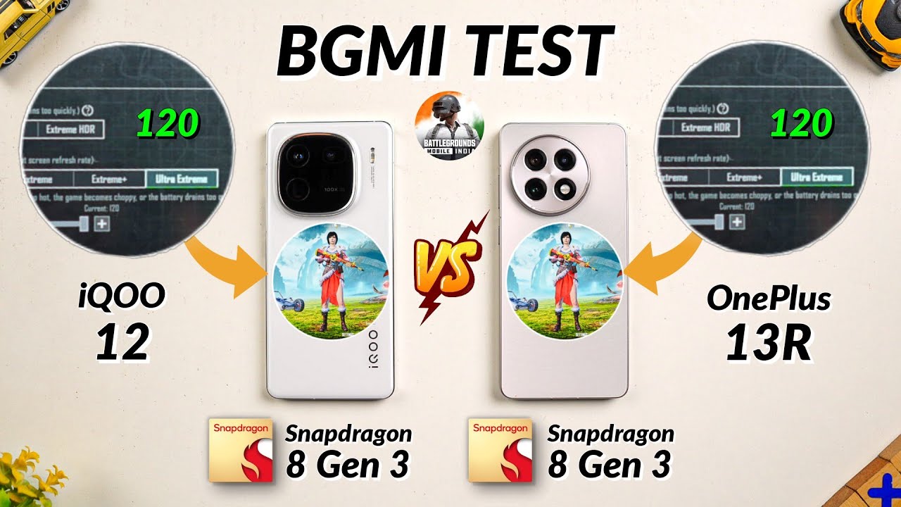 OnePlus 13R vs iQOO 12 - 120 FPS BGMI Test, Heating & Battery Test | Shocking Results 😱