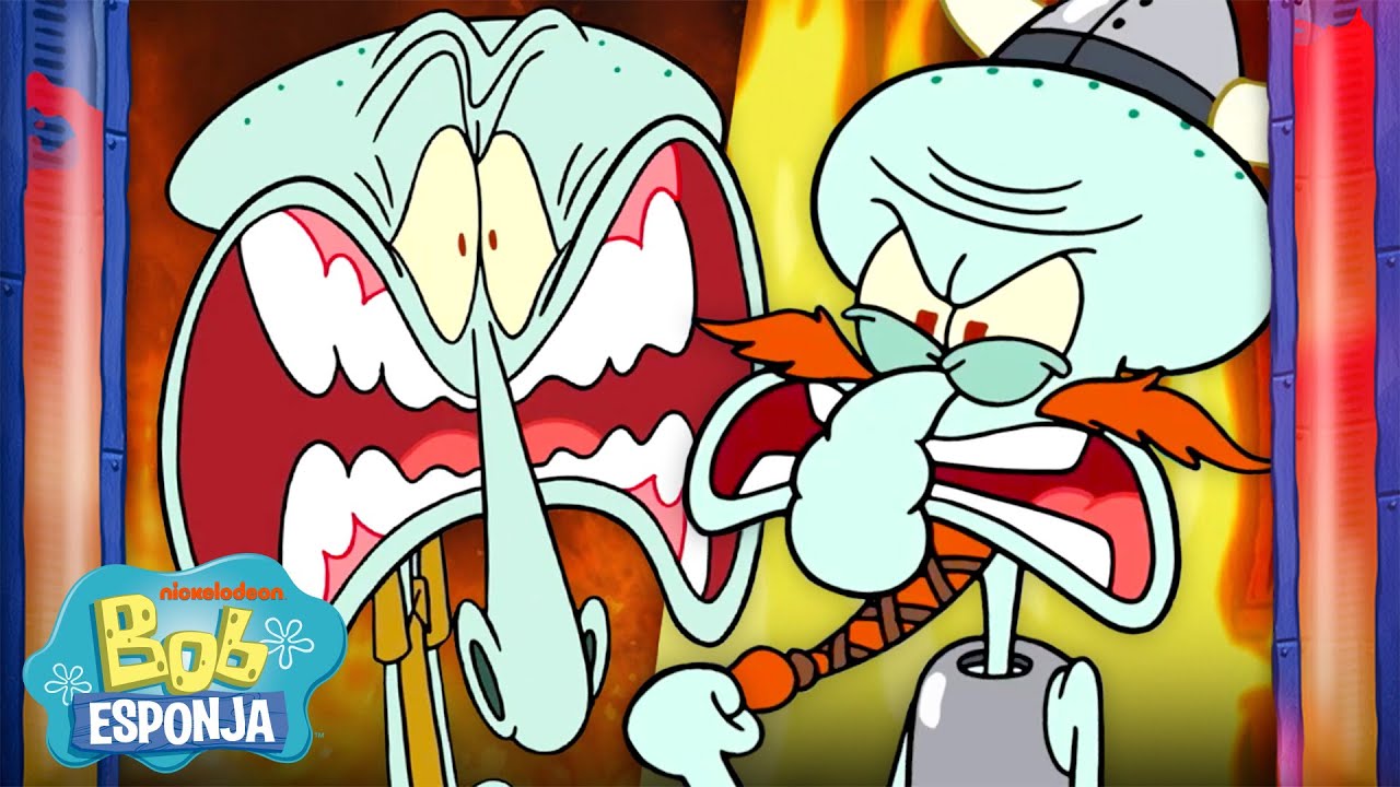 Bob Esponja | Classificação dos Momentos Mais Irritados do Lula Molusco 😡 | Bob Esponja em Português