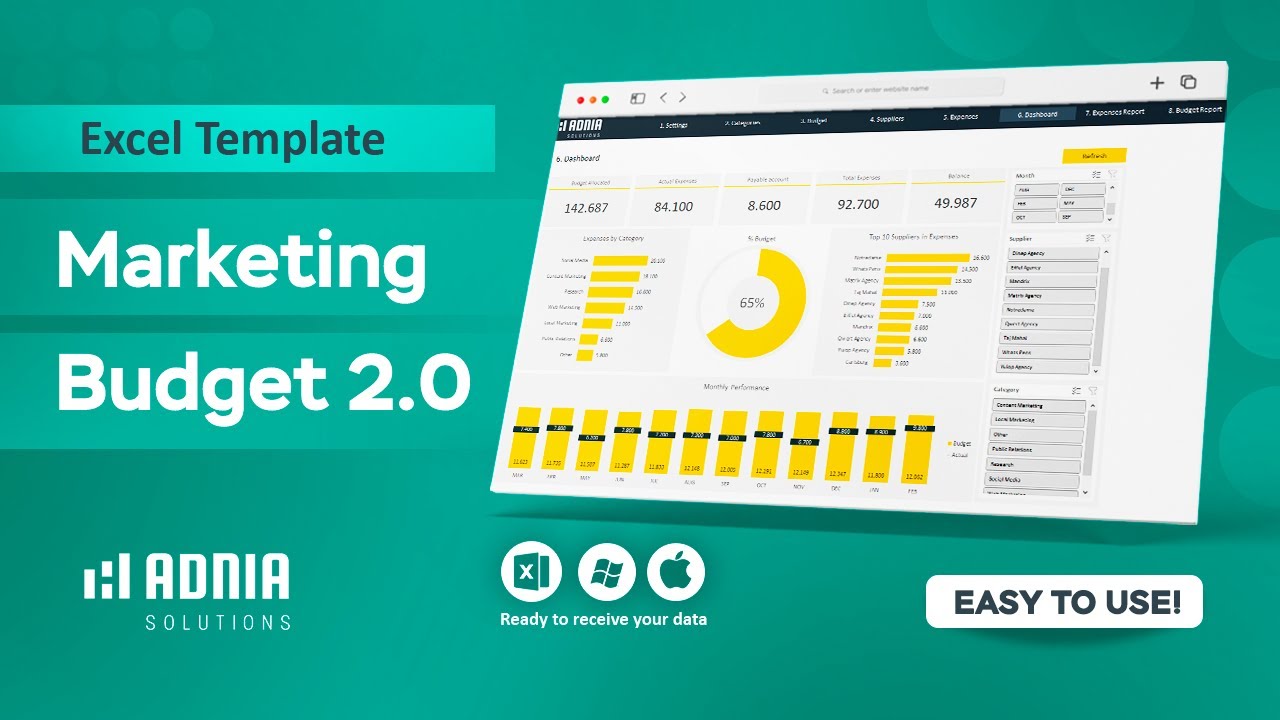 Marketing Excel Budget Template 2.0