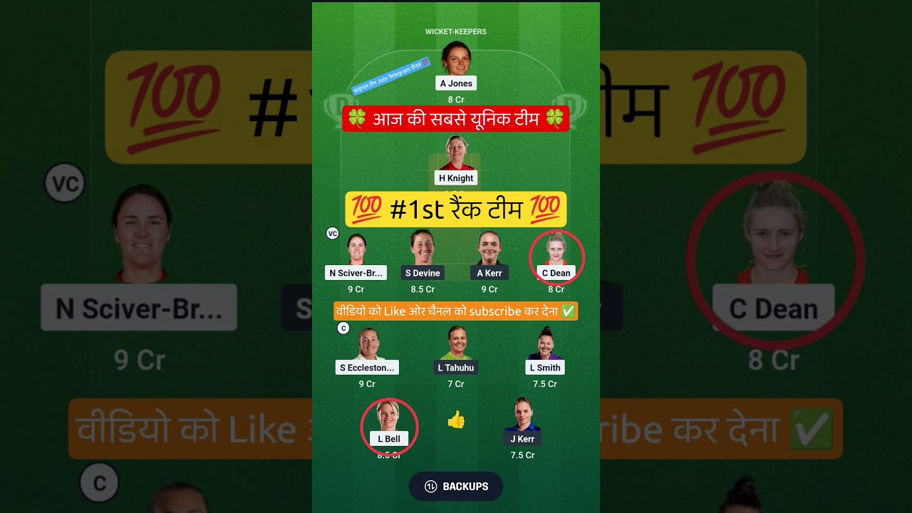 ENG W VS NZ W ODI Dream11 Prediction | ENG W VS NZ W Dream11 Team Of Today Match | womens world cup