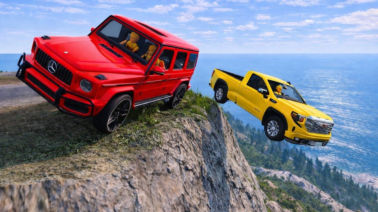 Car vs Bus Cliff edge Crash Challenge 🚎💥 | Beamng Drive 90!