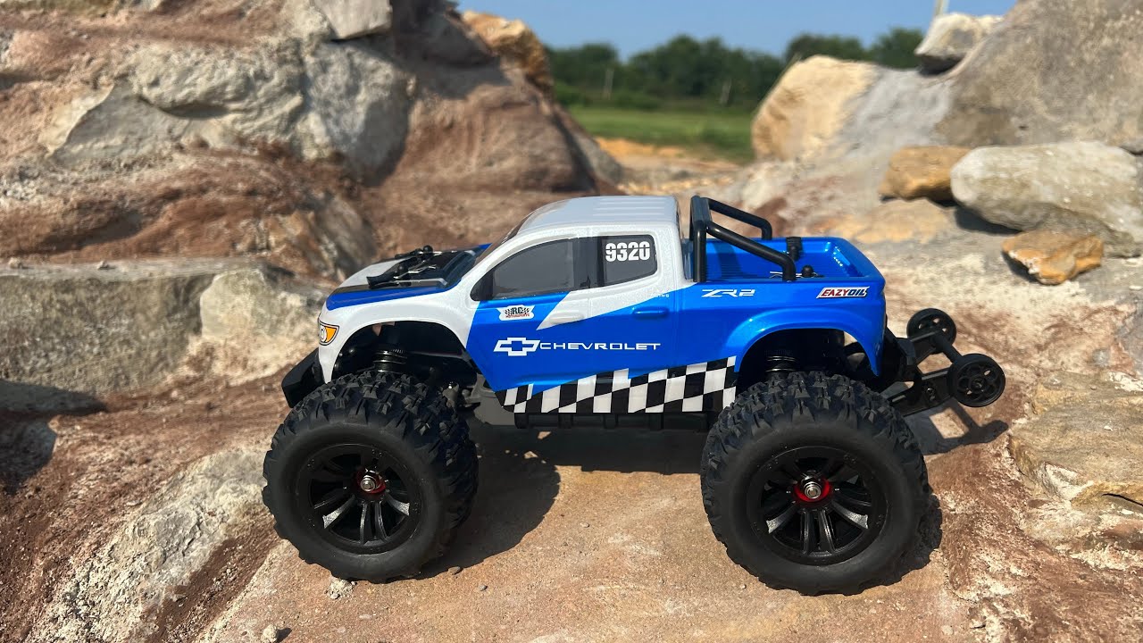 EazyRC 1/18 Brushless Chevy Colorado Basher! Rooftop fun!