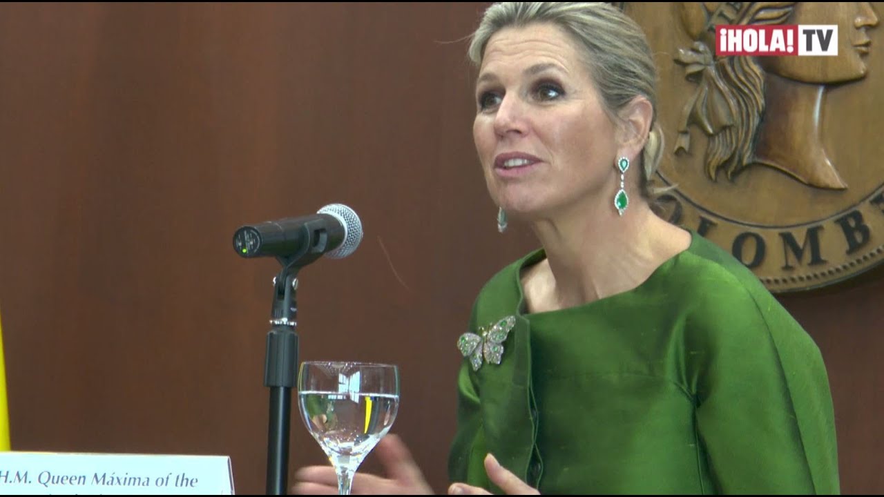 Máxima de Holanda y su elegante atuendo verde de Natan para su visita a Bogotá | ¡HOLA! TV