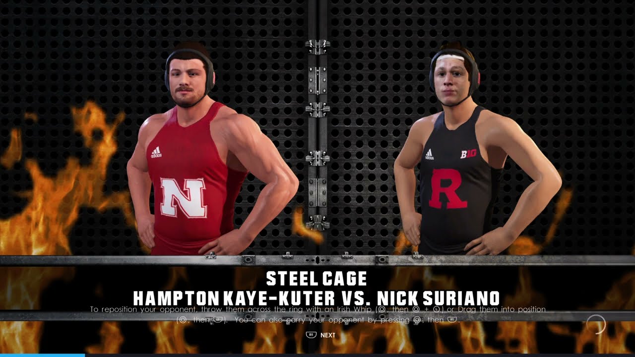 Hampton Kaye-Kuter Nebraska Husker Wrestling vs Nick Suriano Rutgers - NCAA College Wrestling 2K22