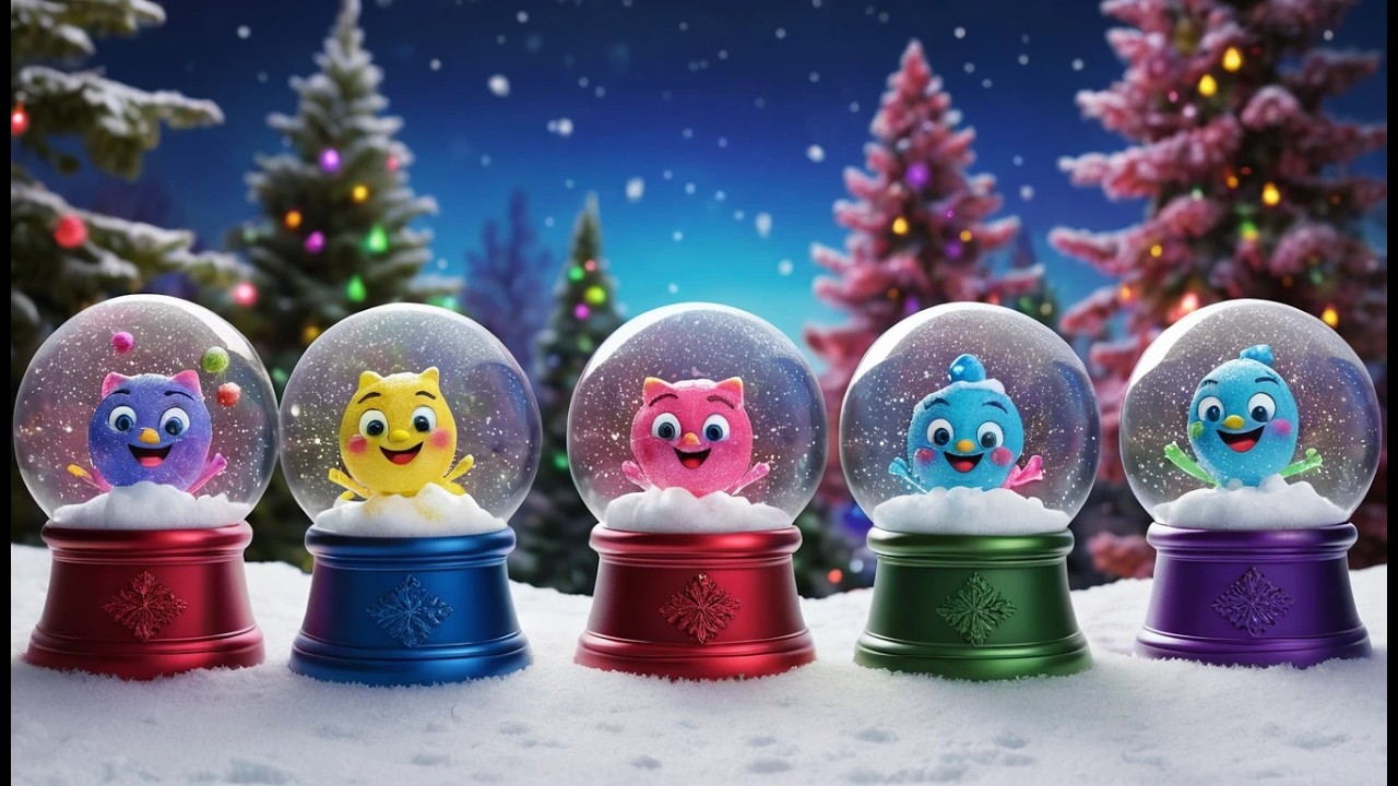 Seis pequeñas bolas de nieve Agitar Agita | Canción de Invierno y Números para Niños