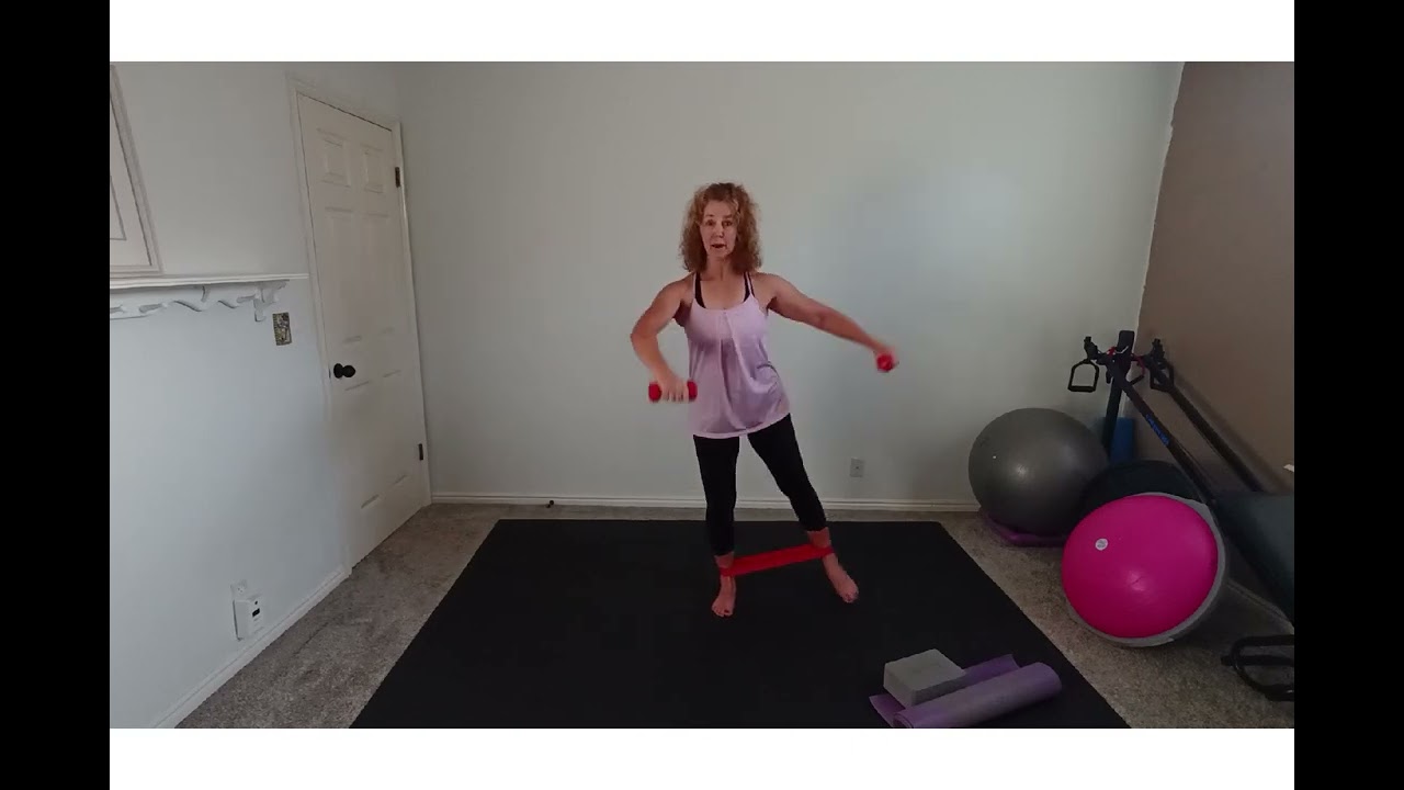 Barre Class with Yoga Block, Small Weights, Loop Band, and Mat 