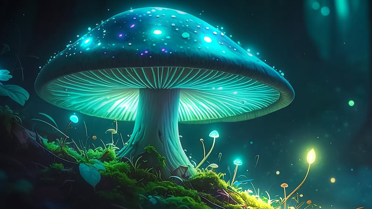 3 Hours Anxiety Relief Visual | Glowing Mushrooms Forest