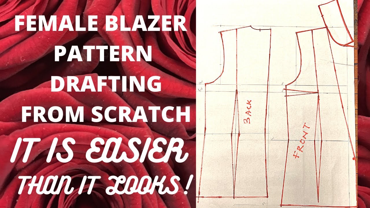 FEMALE BLAZER  NOTCHED COLLAR JACKET PATTERN DRAFTING- YELE STITCHES TUTORIAL