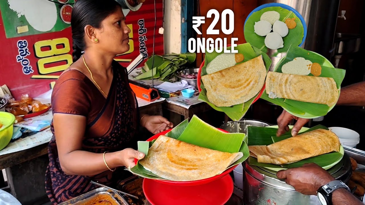 Early Morning BREAKFAST in Ongole | Onion Dosa | Egg Dosa | Paratha | Indian Street Food #breakfast 
