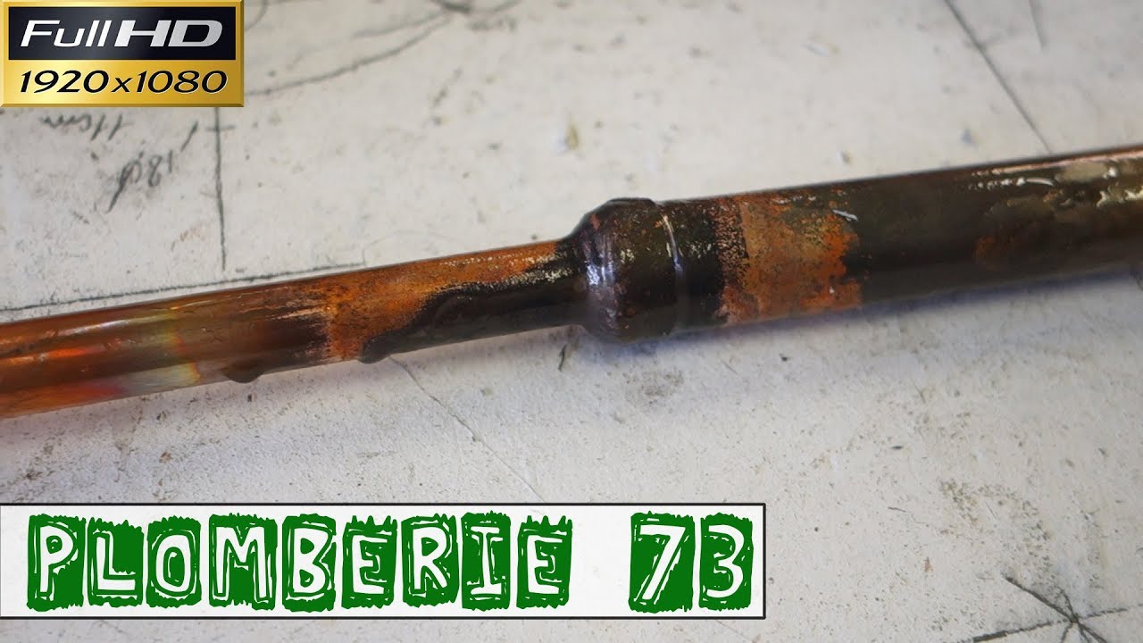 Plomberie73-Raccorder tube 14 avec tube 18 sans raccord cuivre mais avec une pince à emboîture