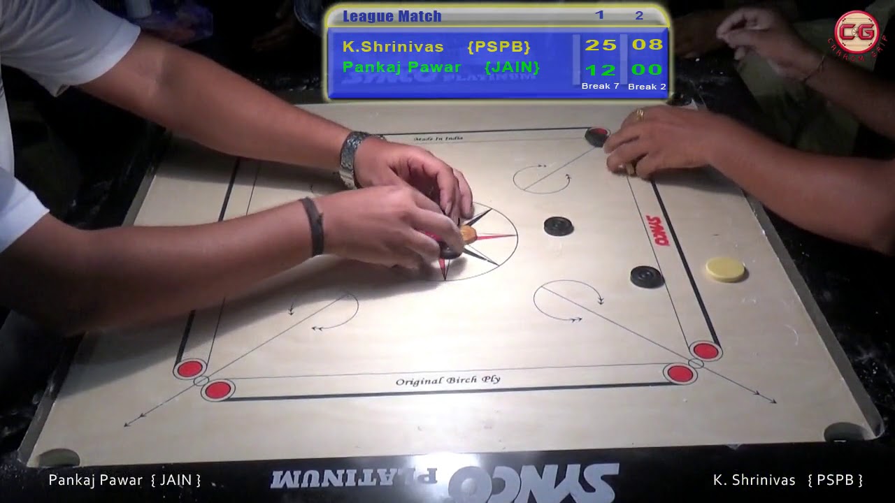 League Match Set 2 K. Srinivas Vs Pankaj Pawar 46th Sr. National & Inter State Carrom