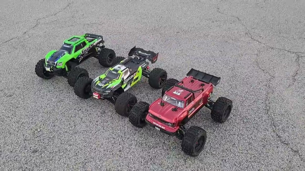 Arrma Kraton 8s, Arrma Outcast 8s и Traxxas xmaxx 8s: заезд и сравнение!!!!