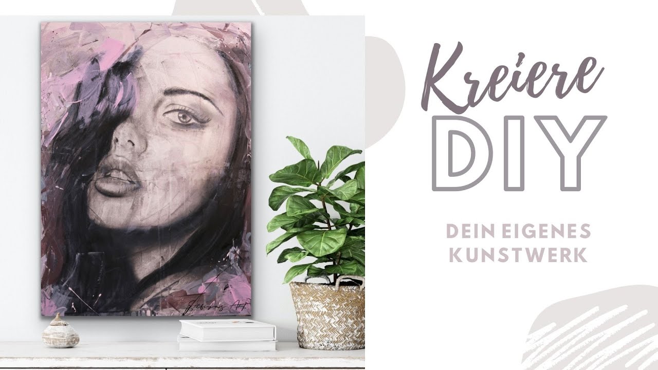 Portrait malen mit Zeichenkohle und Acryl, Mixed Media, Tutorial