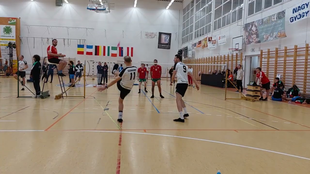 Lábtoll-labda, 8.Lábtoll EB., Férfi páros: Magyarország 2. -Németország 1.