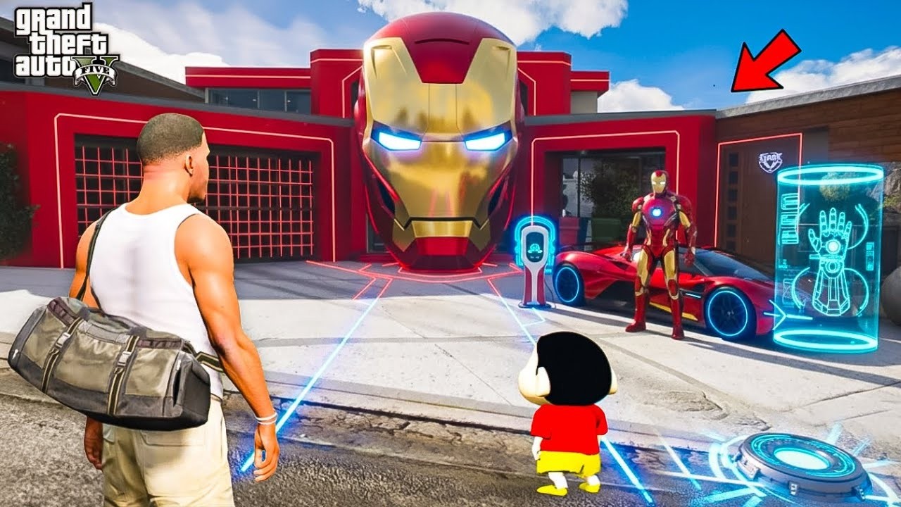 GTA 5 - Franklin's House is the NEW IRON MAN BASE! (Upgrade)