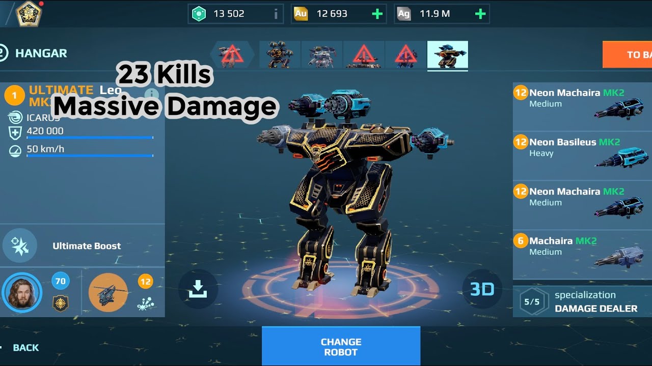 Leo Machaira | massive damage | War Robots Gameplay 