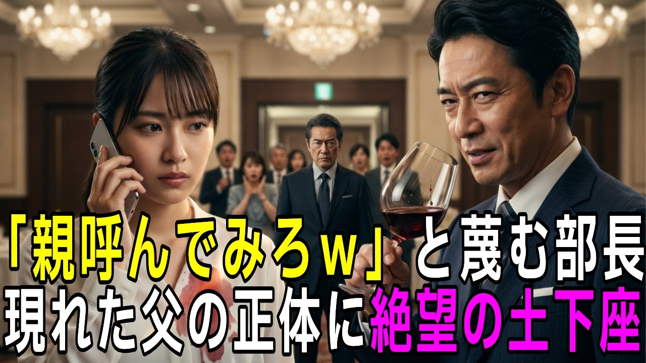 「親呼んでみろｗ」新人にワインをぶっかけた部長。直後に現れた父の正体に会場騒然、部長はその場で即日解雇に…【スカッとする話/朗読】