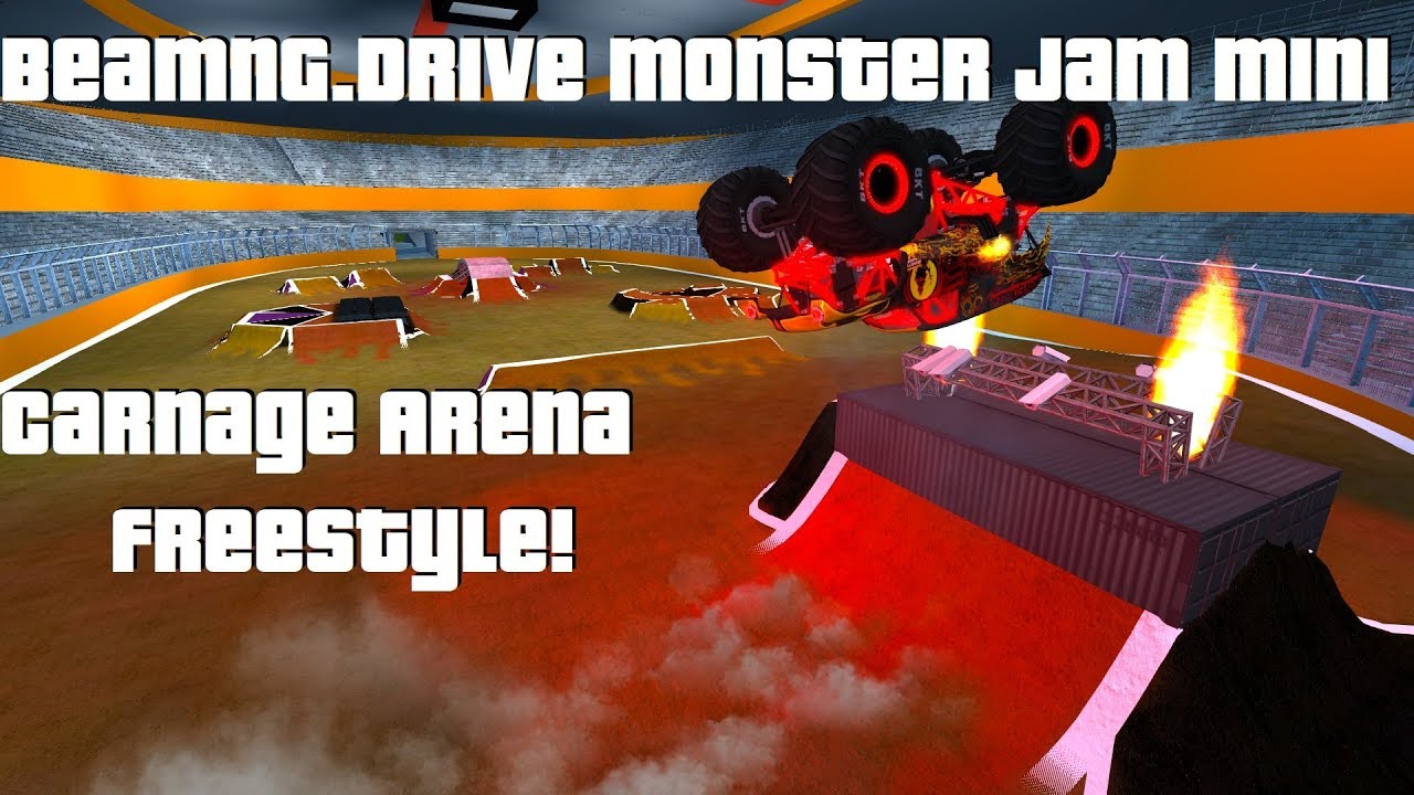 BeamNG.Drive Monster Jam Mini; Carnage Arena Freestyle!!