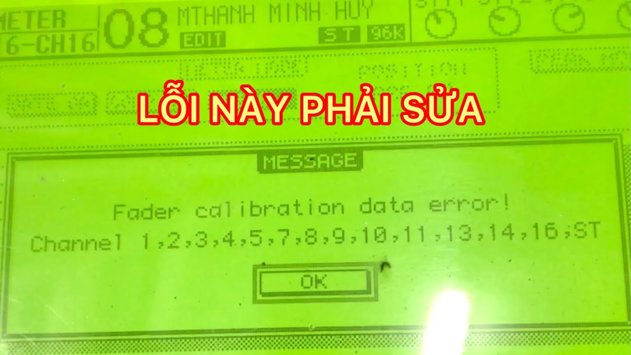 Fader Calibration data error ! channel | Mixer Yamaha 01v-01v96-02R-03D-LS9 (0916.325.185)