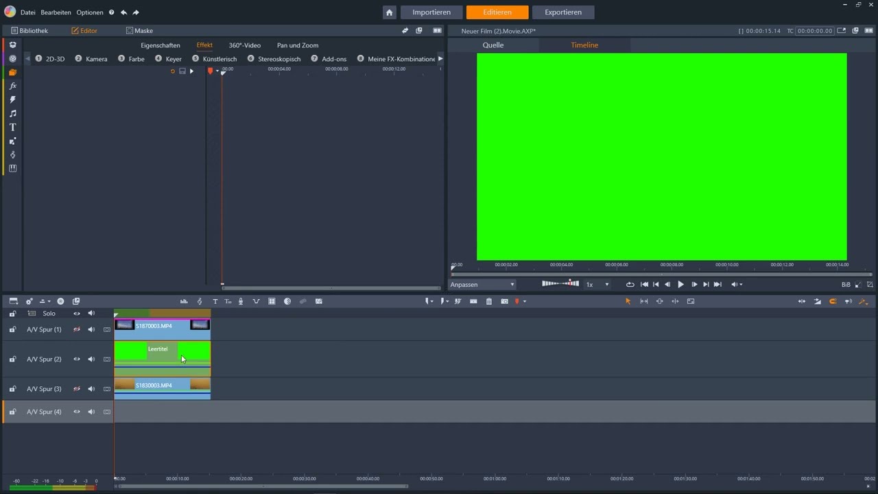 Pinnacle Studio | Green Screen (Chromakey) | Videoschnitt für Anfänger