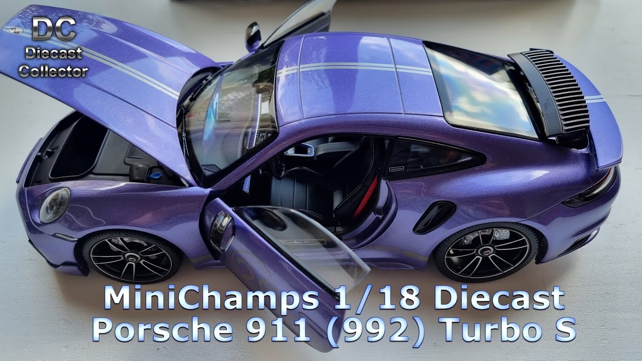 Open version MiniChamps - Porsche 911 (992) Turbo S - 1/18 Diecast - In Depth Review