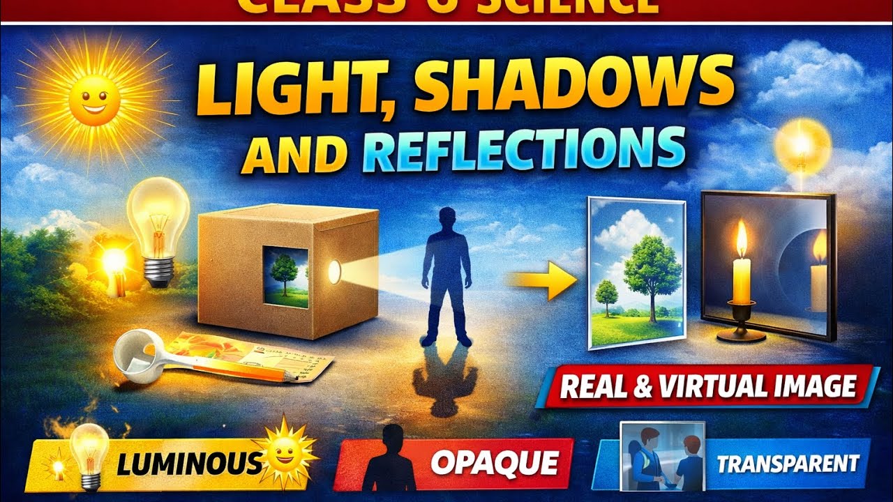 Ncert, class 6,science, chapter 11,Light shadows and reflections