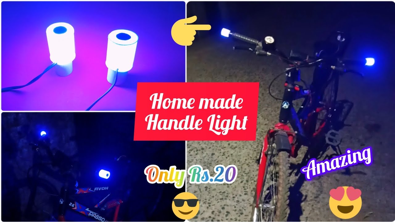Cycle handle light||How to make bar end light for cycle||Handle light for cycle||Cycle light fitting
