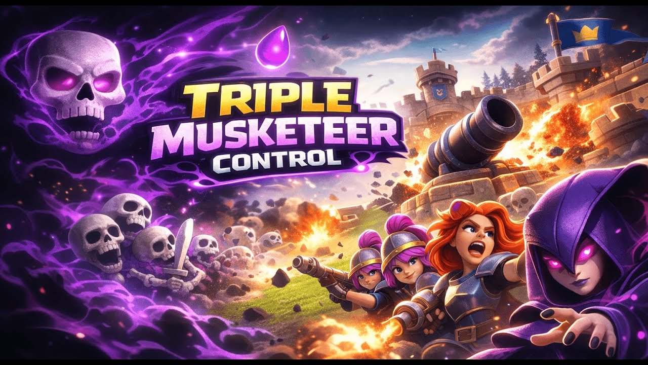 UNSTOPPABLE Triple Musketeer Push 😱 | Control Deck Gameplay | Clash Royal | POKINATION