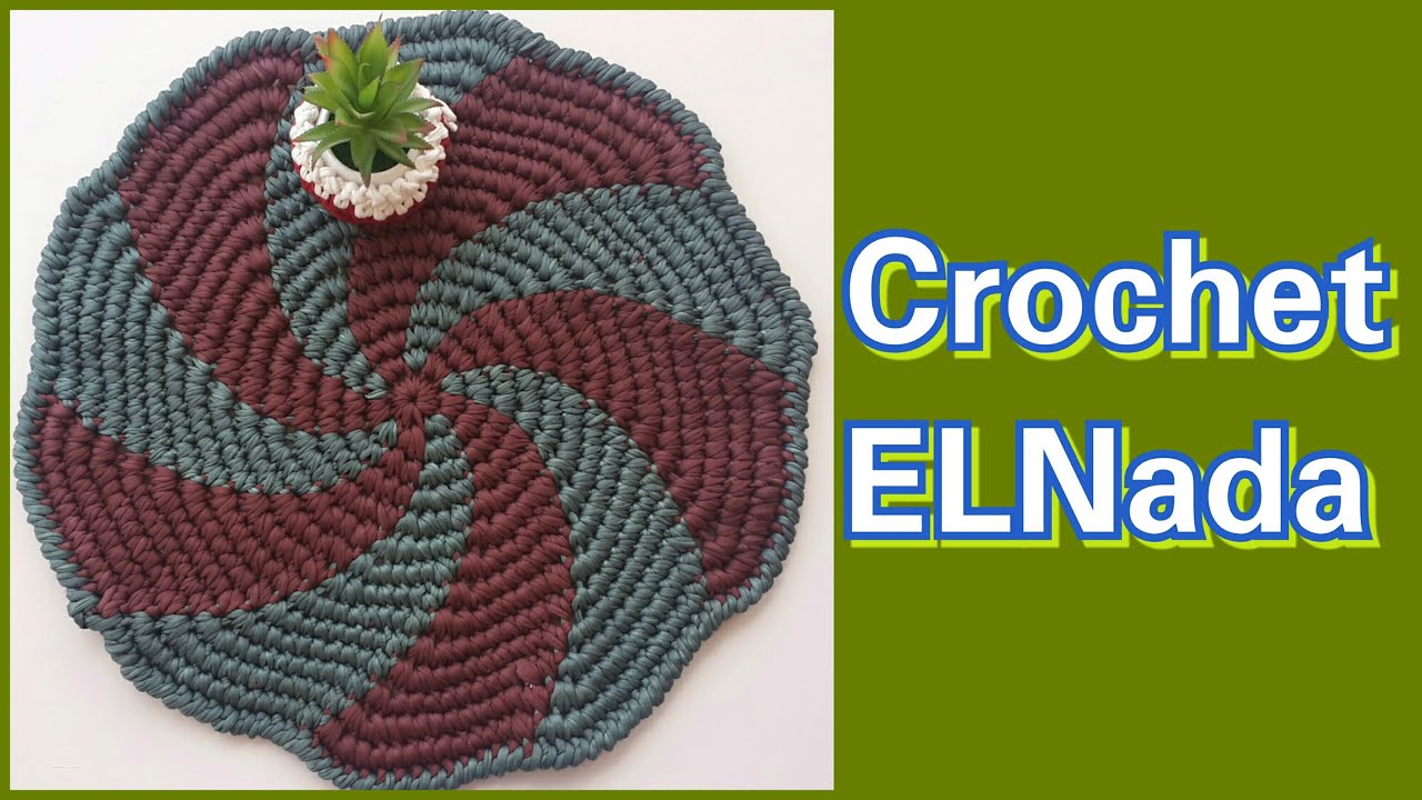 سجادة كروشيه  دائرية بخيط الكليم الجزء الأول \ How to Crochet a Rug With T-Shirt yarn Part 1