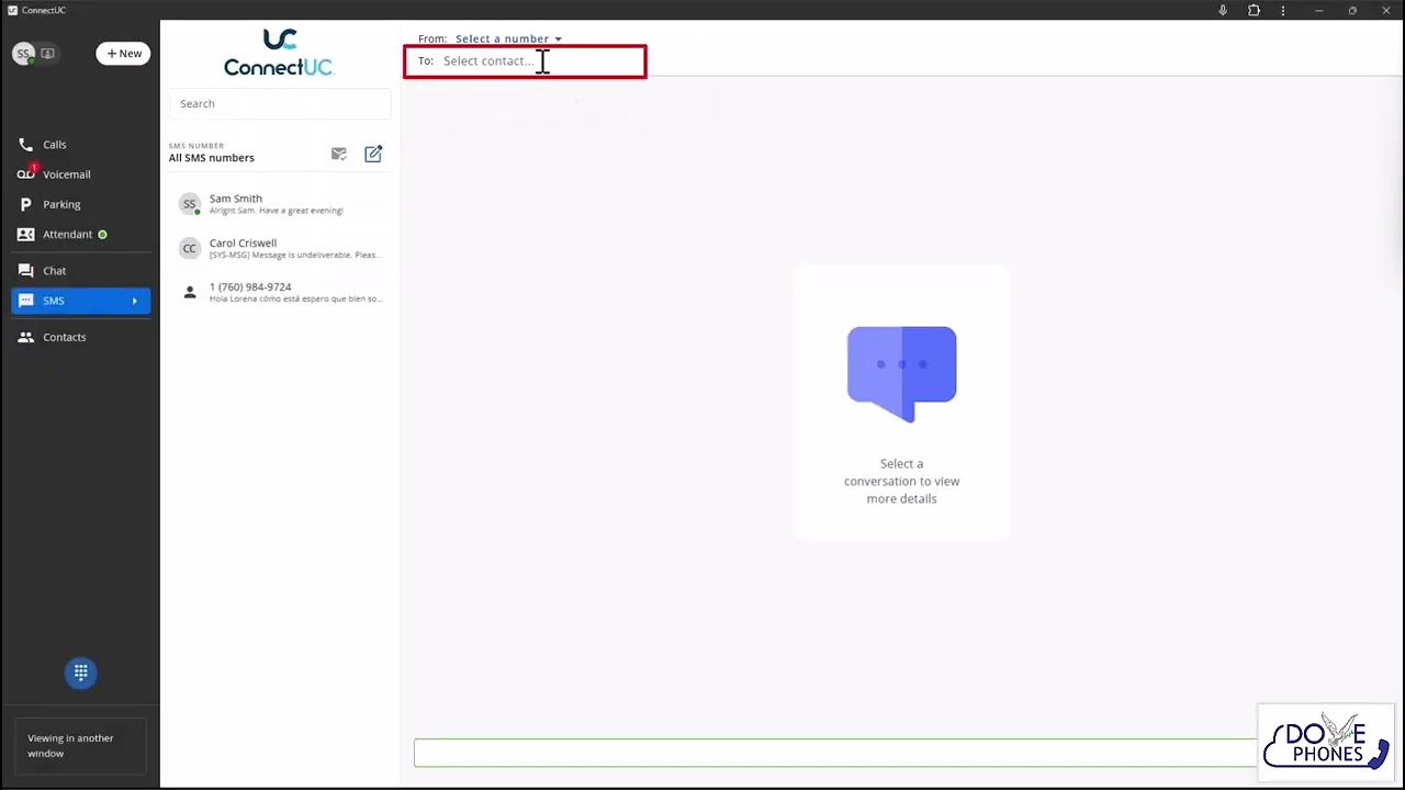 20 - Desktop SMS/Texting Services - ConnectUC Desktop Client Tutorial - Dove Phones VoIP