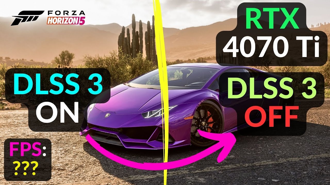 Forza 5 : RTX 4070 Ti | DLSS 3.0 Frame Generation | R9 7950X3D | 1080p 1440p 4K DLSS ON vs OFF