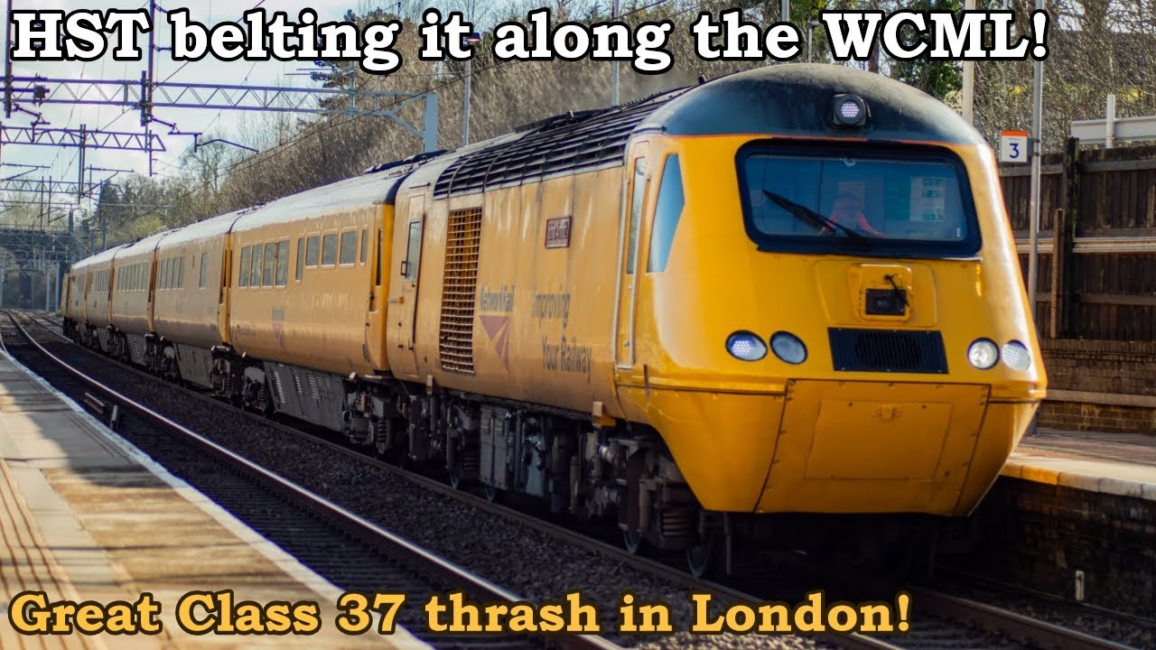 The Flying Banana flying along the WCML! - Class 37 and HST Test Trains!