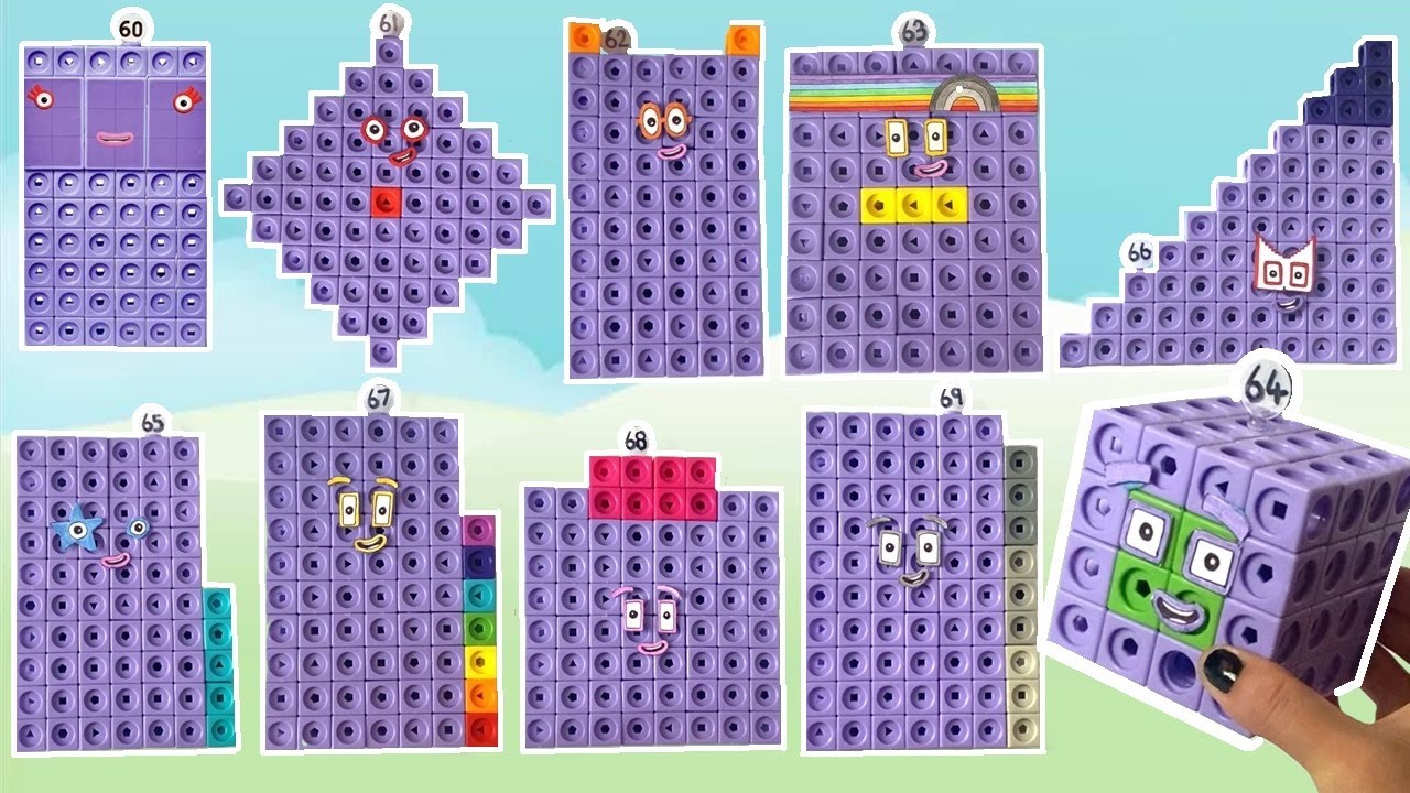 Numberblocks 60-69 | DIY Make Your Own Numberblocks | Bigger Numbers For Kids
