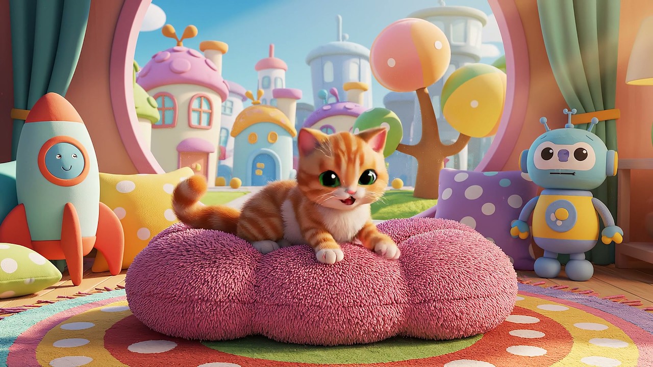 Sleepy Kitten Says Purr Purr Purr | Calming Bedtime Song & Pet Rhymes for Kids