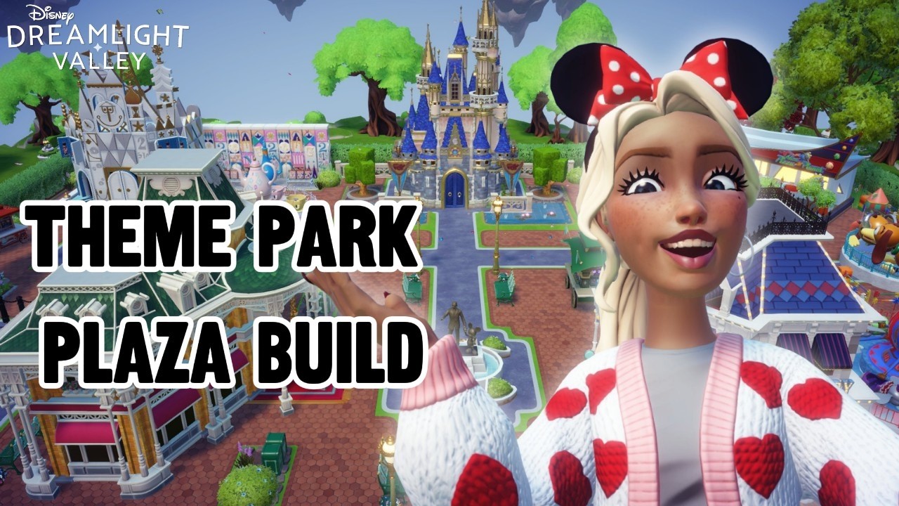 I Built a Disney Theme Park! | Plaza Floating Island Speed Build | Disney Dreamlight Valley