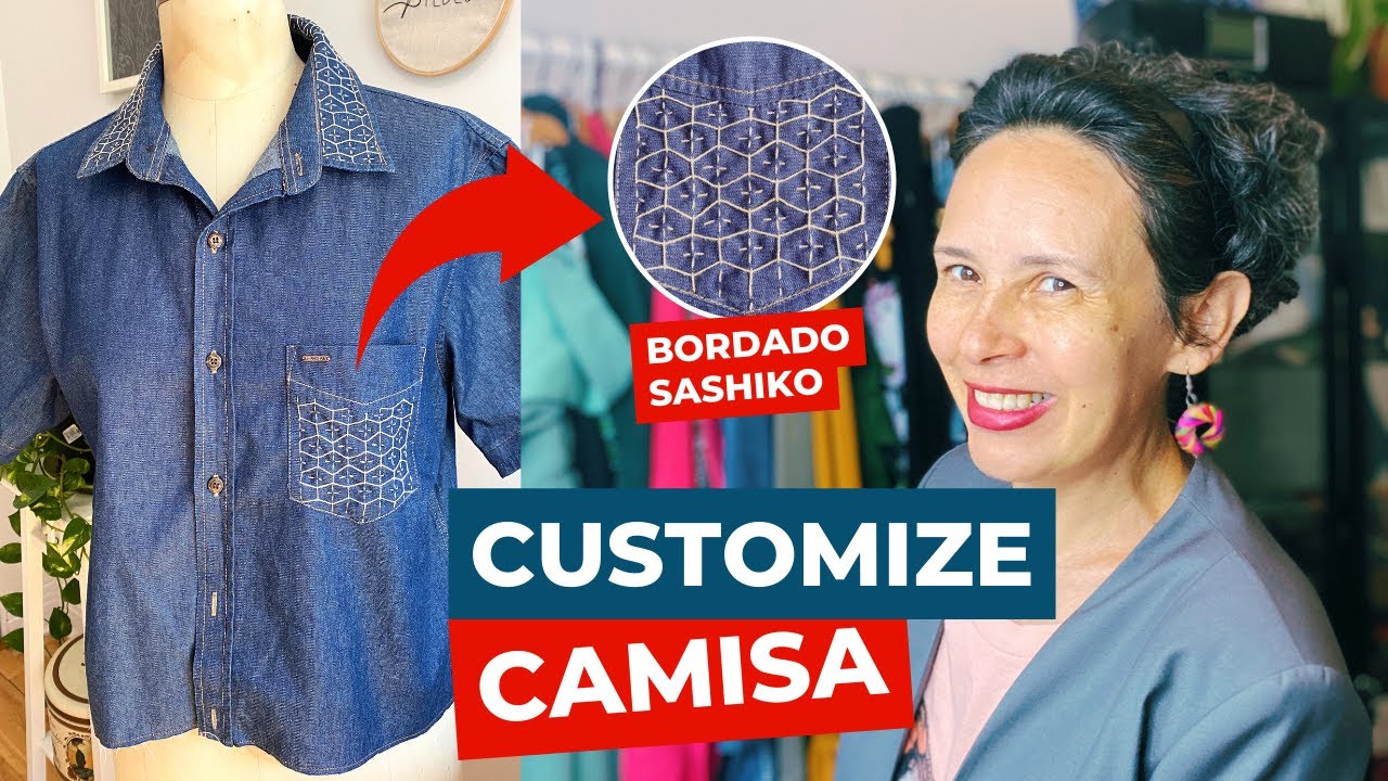 DIY - Tutorial de Bordado: Como Customizar Camisa com Bordado Sashiko