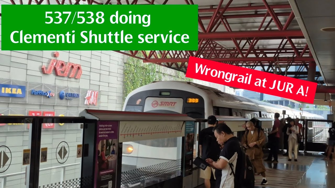 [Track Fault, Wrongrail] SMRT Trains - KSF C151A 537/538 on Clementi Shuttle service (Eastbound)