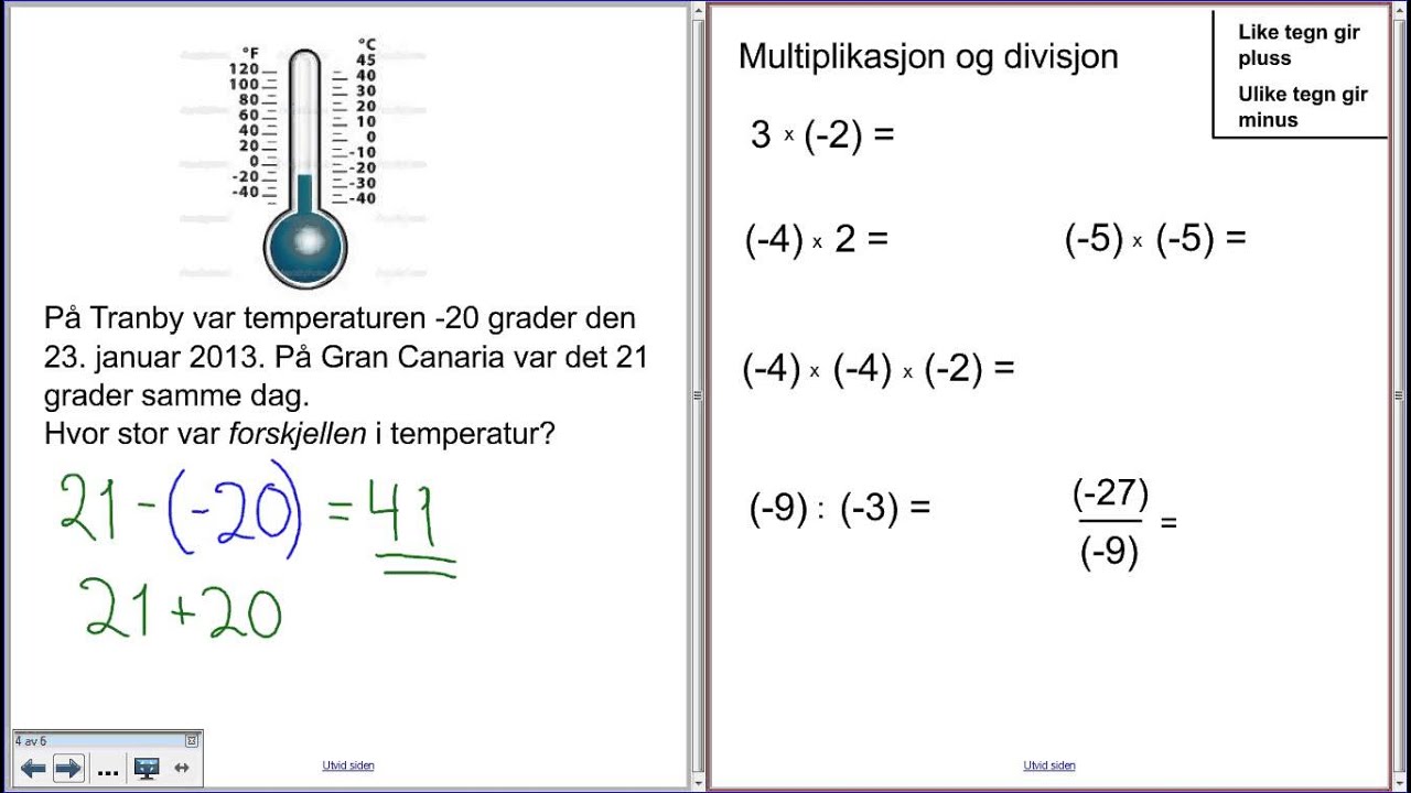 Positive, negative tall og prioritetsregelen