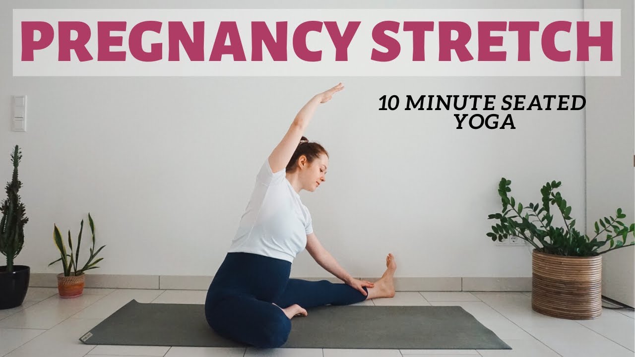 10 min Pregnancy Yoga Stretch | Gentle Seated Yoga Routine for All Trimesters