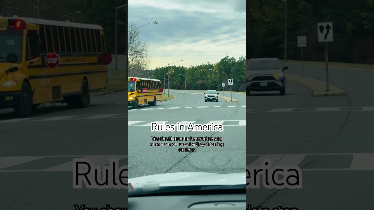 Rules in America while passing by School bus #SchoolBus #Bus #RoadRules #Children #School #safety y