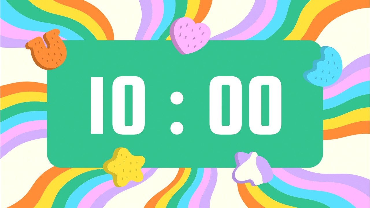 10 Minute Timer | With Upbeat Playful Music & Alarm Bell | Rainbows & Lucky Charms Inspired 🍀🌈