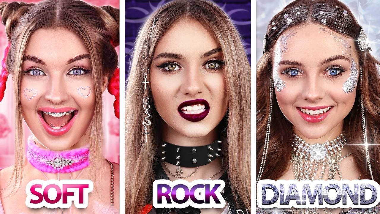 Fille Brillante vs Fille Douce vs Fille Rock au Bal de l’École ! Qui sera la reine du bal ?