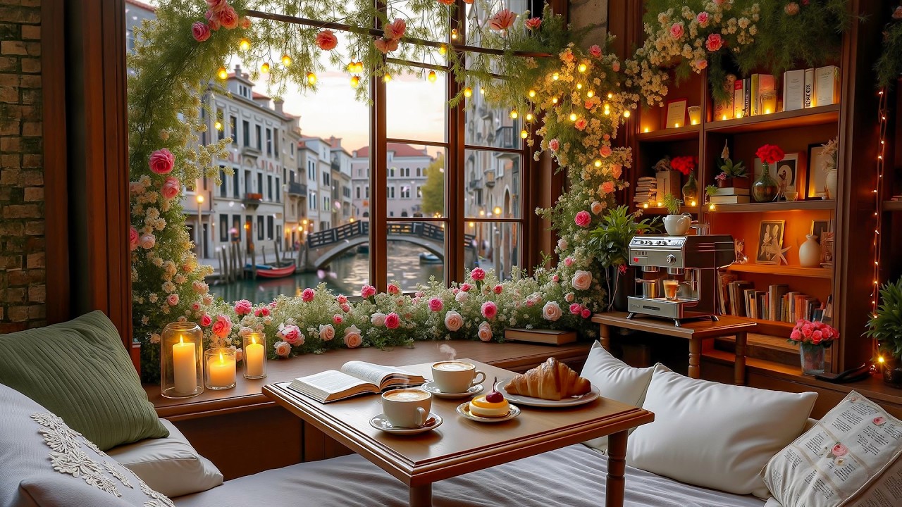 Positive Spring Morning Jazz at a Coffee Shop 🌸☕ Relaxing Piano Jazz for Unwind & Work