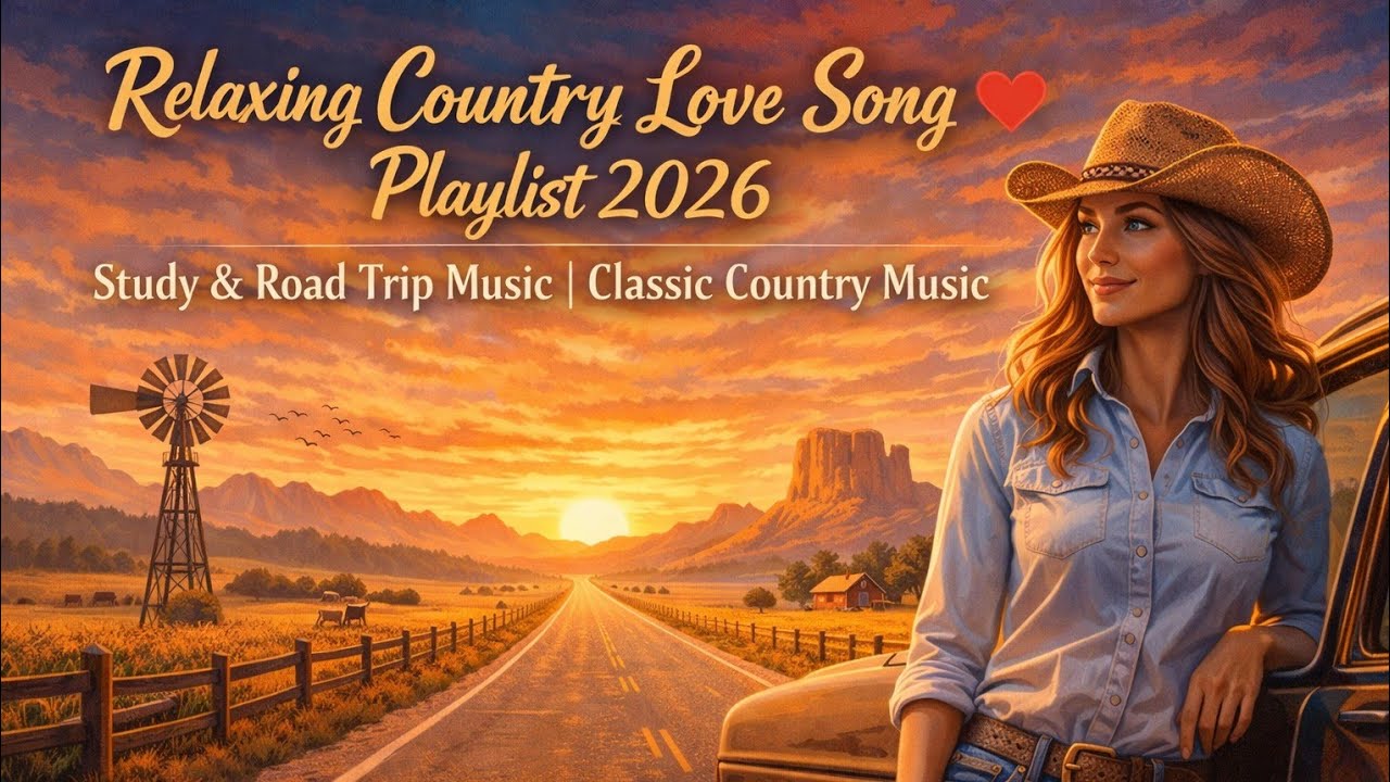 Relaxing Country Love Song ♥️ Playlist 2026 | Study & Road Trip Music | Classic Country Music
