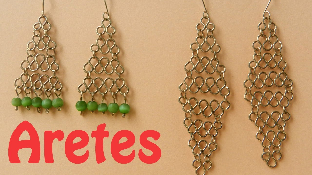 Aretes tipo filigrana con alambre de alpaca - Mis Chipi Tips